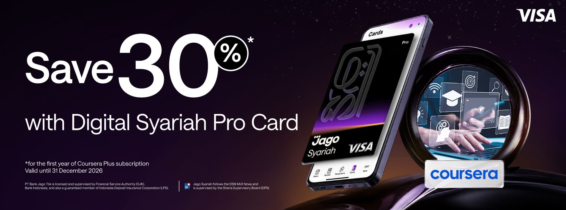Save 30% on your first year of Coursera Business Standard with your Jago Digital Pro Card