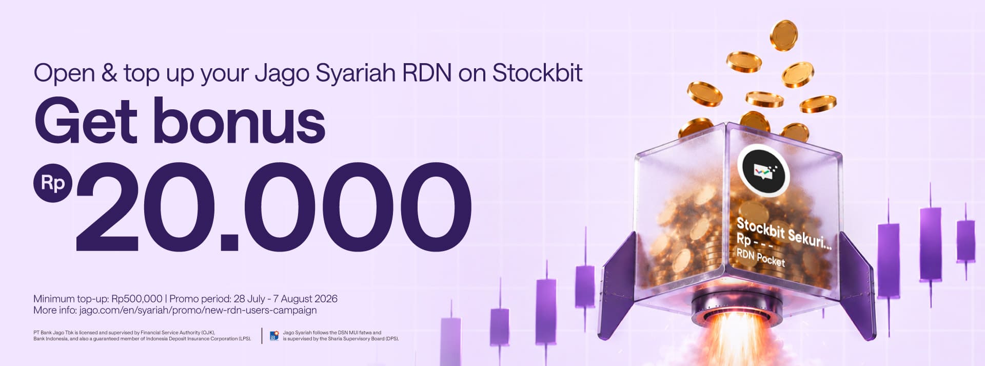 Open an RDN on Stockbit and get Rp20,000* cashback