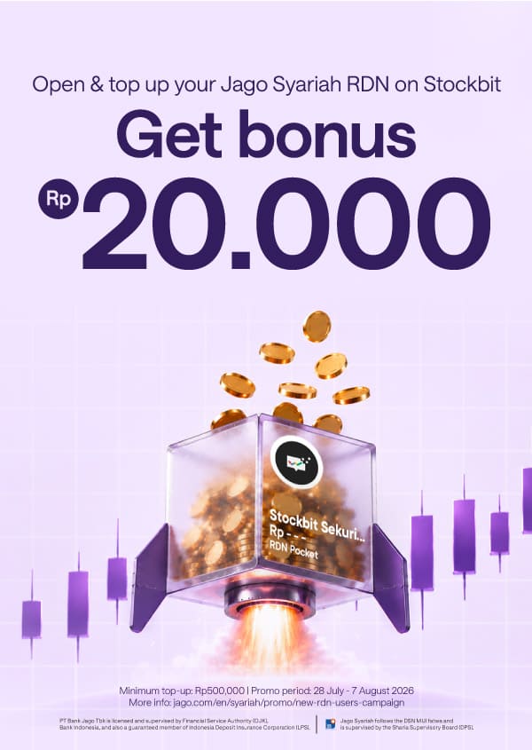 Open an RDN on Stockbit and get Rp20,000* cashback