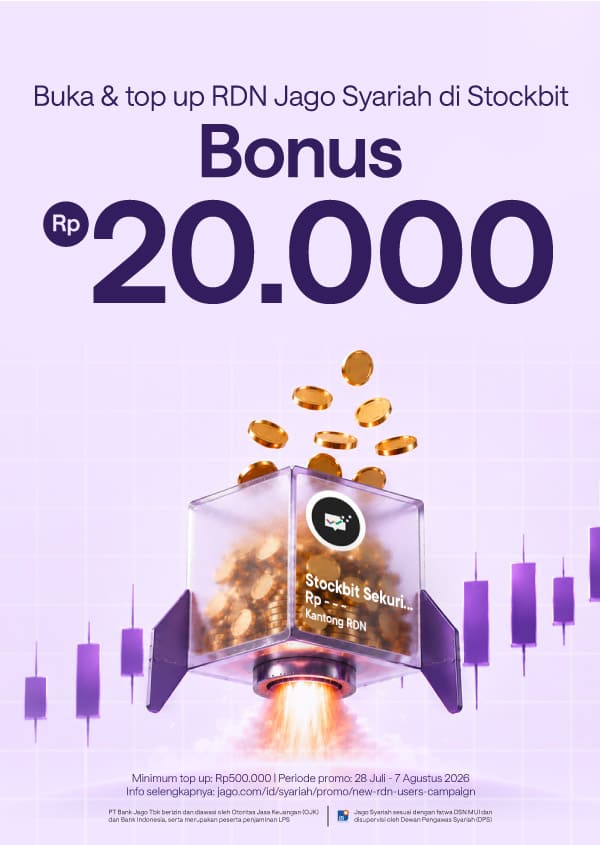 Buka RDN di Stockbit, dapatkan cashback Rp20.000*