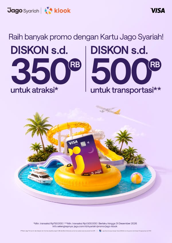 Diskon hingga Rp500.000 pakai Kartu Debit Jago Visa di Klook!