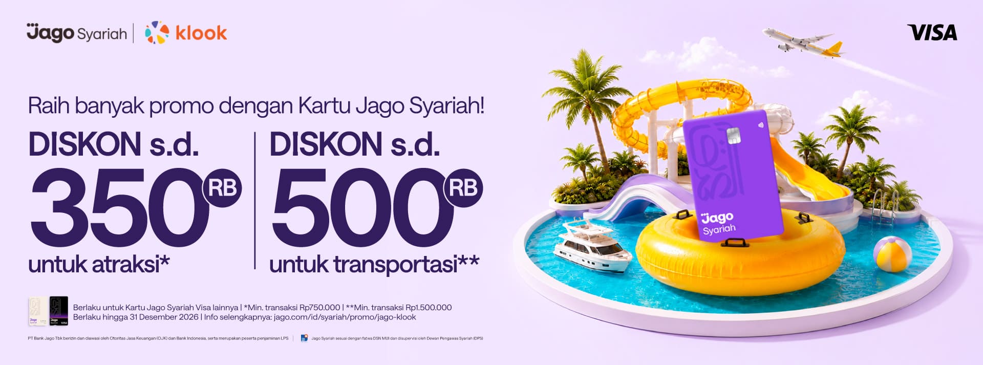 Diskon hingga Rp500.000 pakai Kartu Debit Jago Visa di Klook!