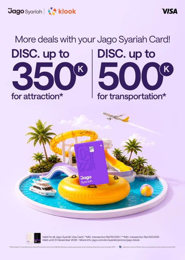 Discount up to Rp500,000 using Jago Visa Debit Card on Klook!
