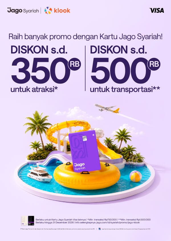 Diskon hingga Rp500.000 pakai Kartu Debit Jago Visa di Klook!