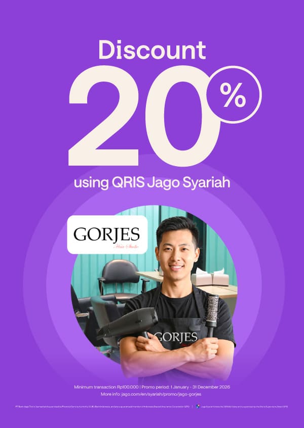 Discount 20% for all treatment except make up with Jago QRIS.