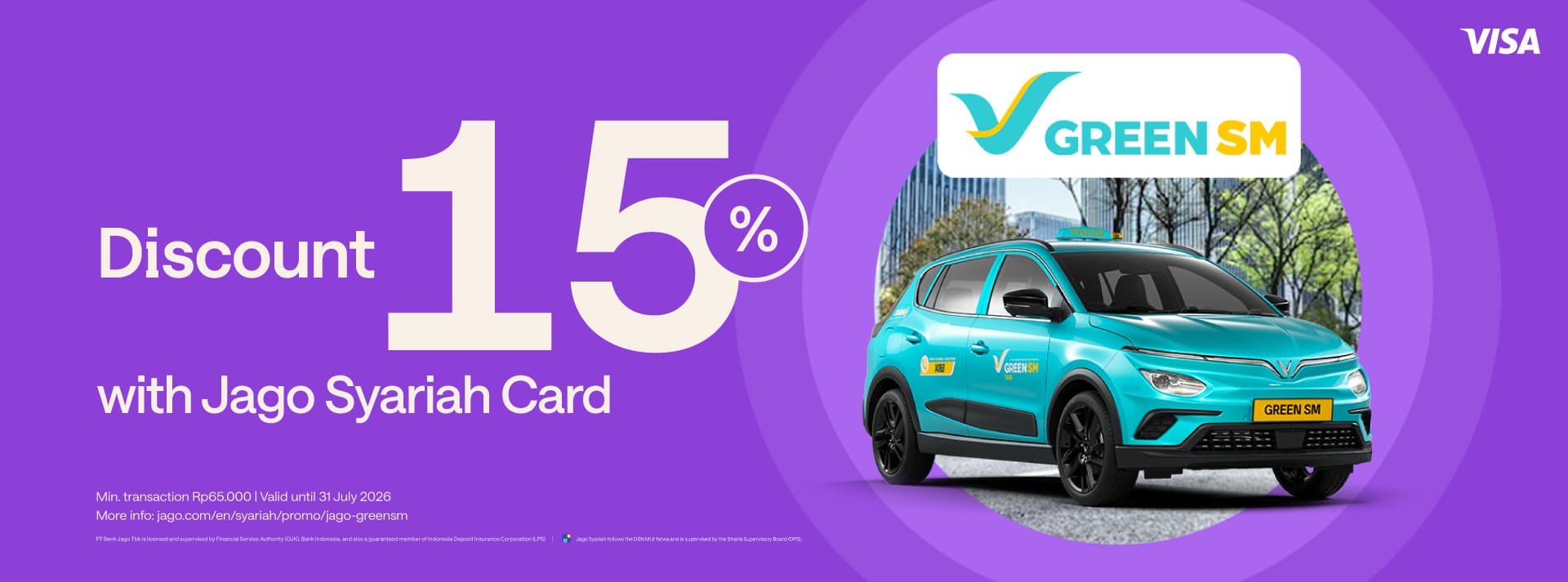 Get 15% discount with minimum transaction Rp65.000 using Jago Card