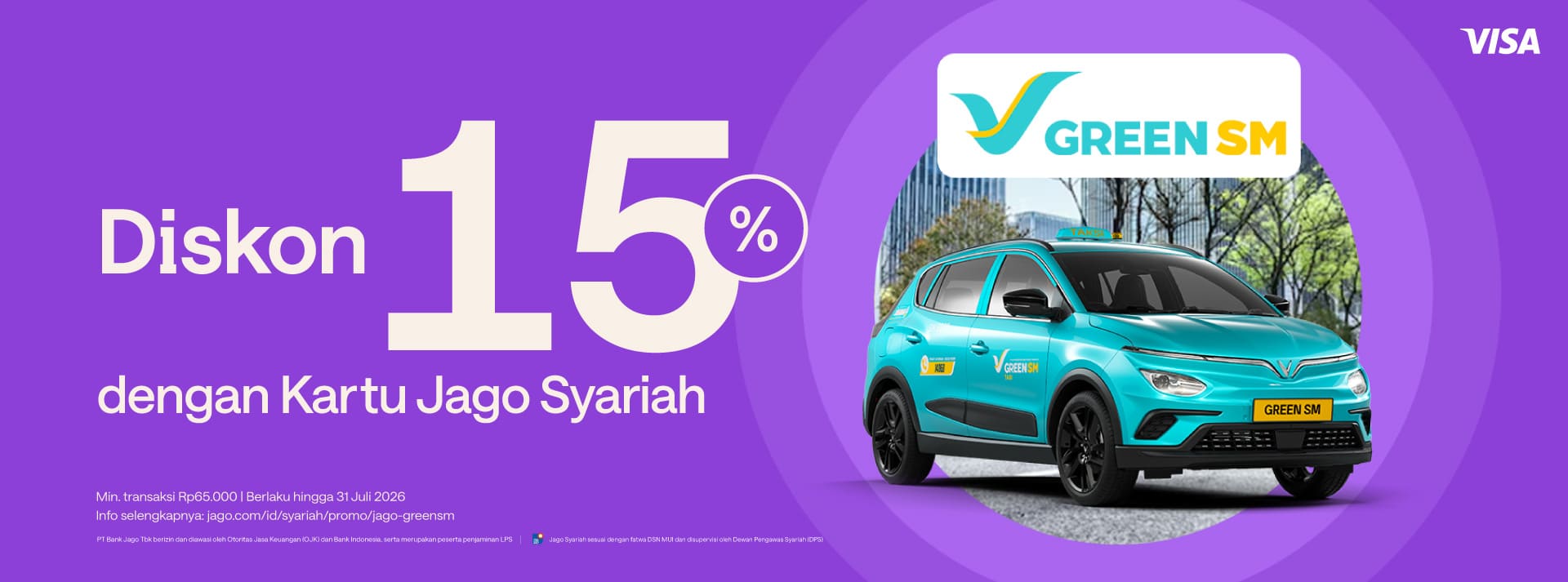 Dapatkan diskon 15% dengan minimal transaksi Rp65.000 menggunakan Kartu Jago