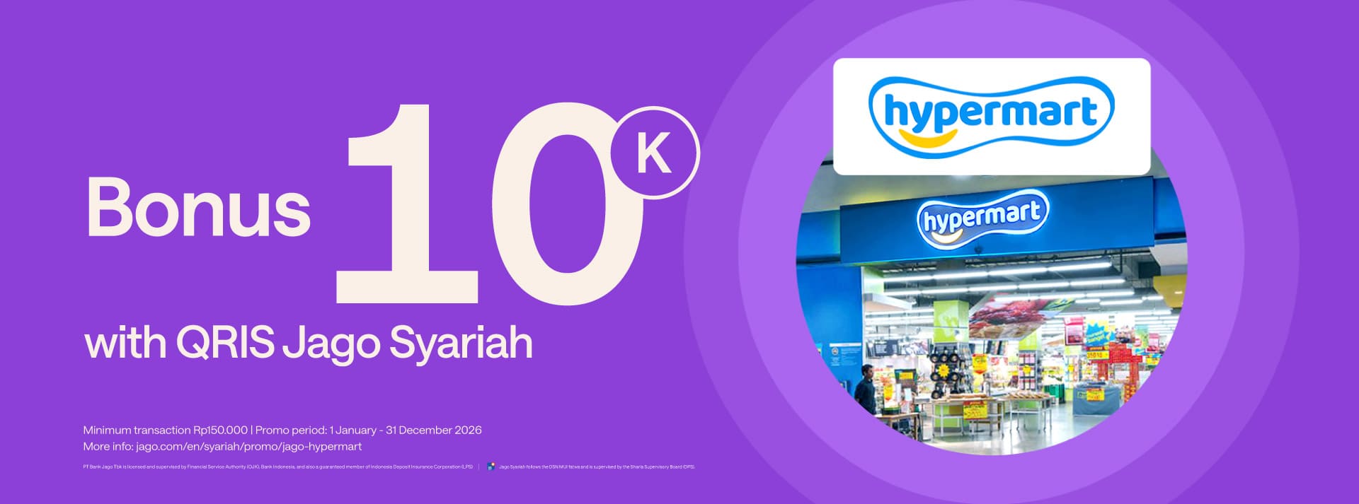 go grocery shopping & return with bonus using QRIS Jago 10K* bonus