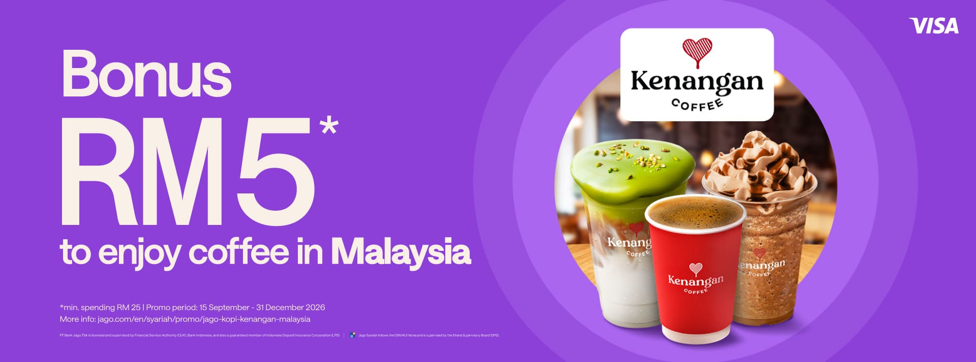 Bonus worth RM 5 for purchases of RM 25 at Kenangan Coffee Malaysia