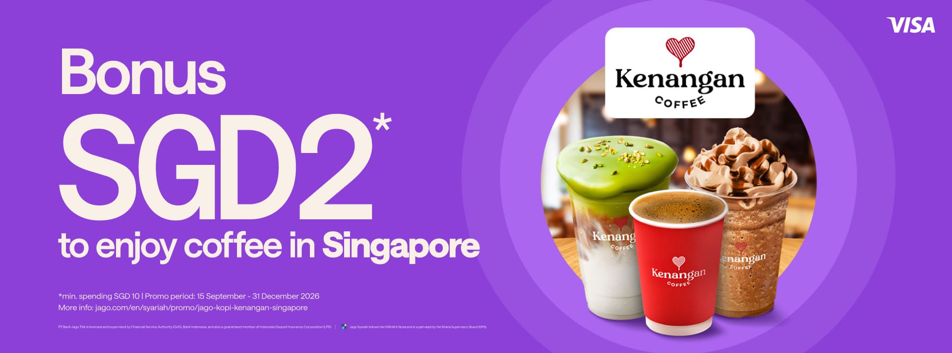 SGD 2 bonus for a minimum SGD 10 purchase at Kenangan Coffee Singapore