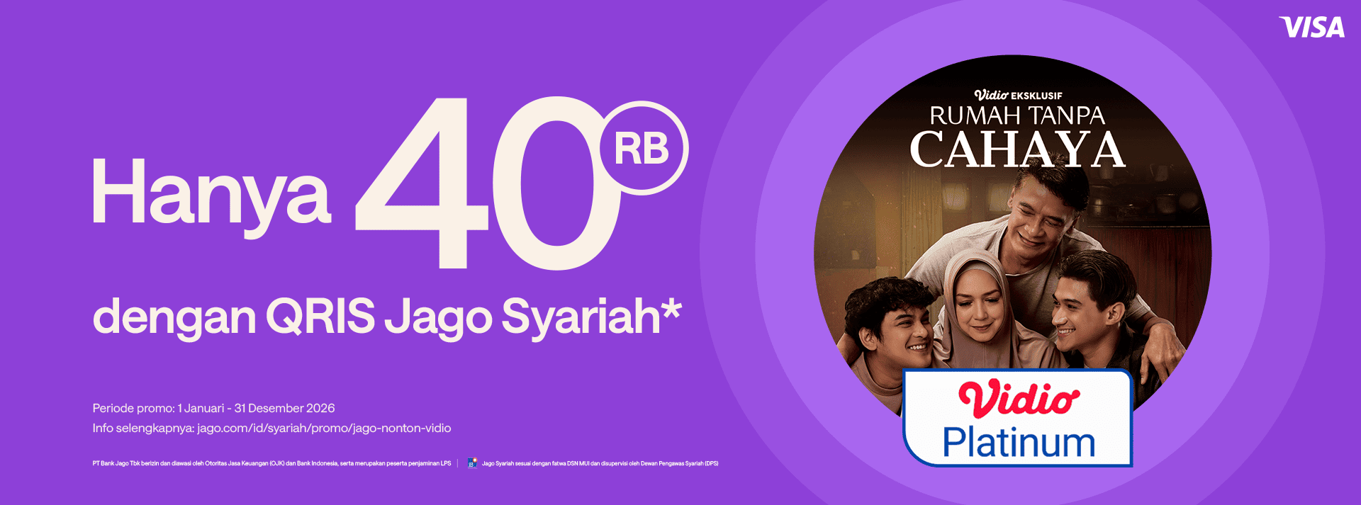 Dapatkan Vidio Premier Platinum dengan harga Rp40.000 hanya untuk pengguna Kartu Debit Jago Visa