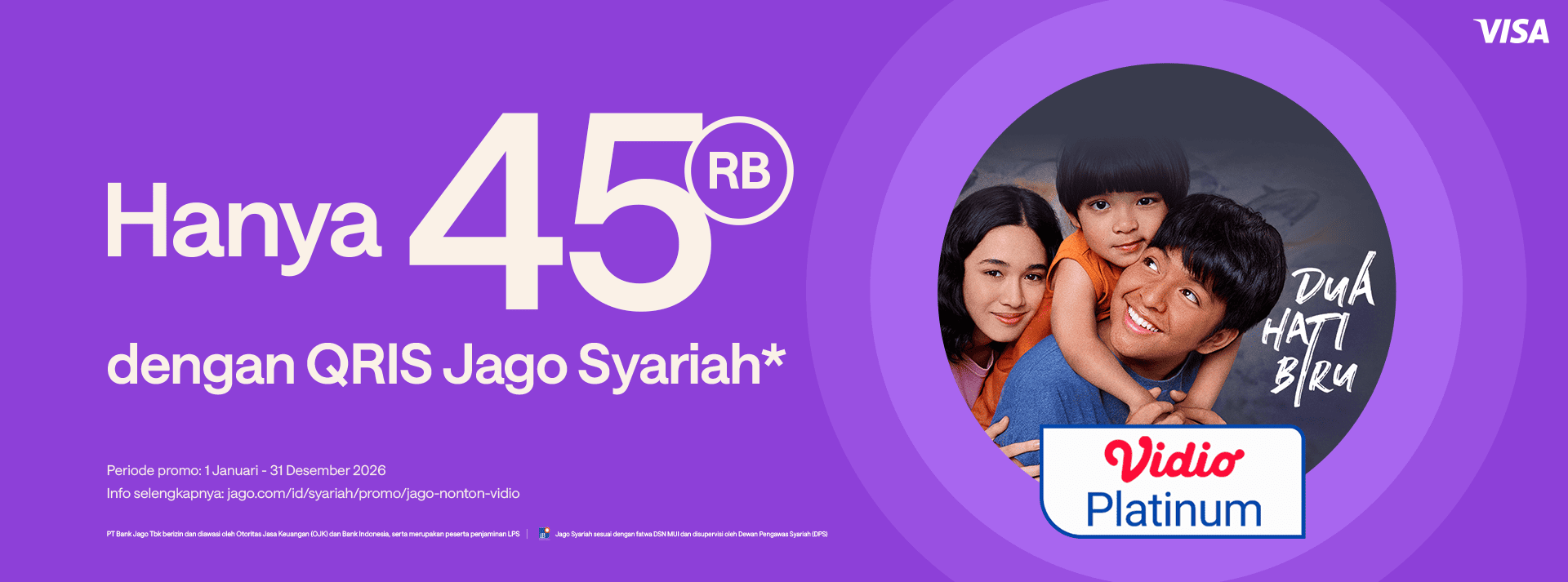 Dapatkan Vidio Premier Platinum dengan harga Rp45.000 hanya untuk pengguna Kartu Debit Jago Visa