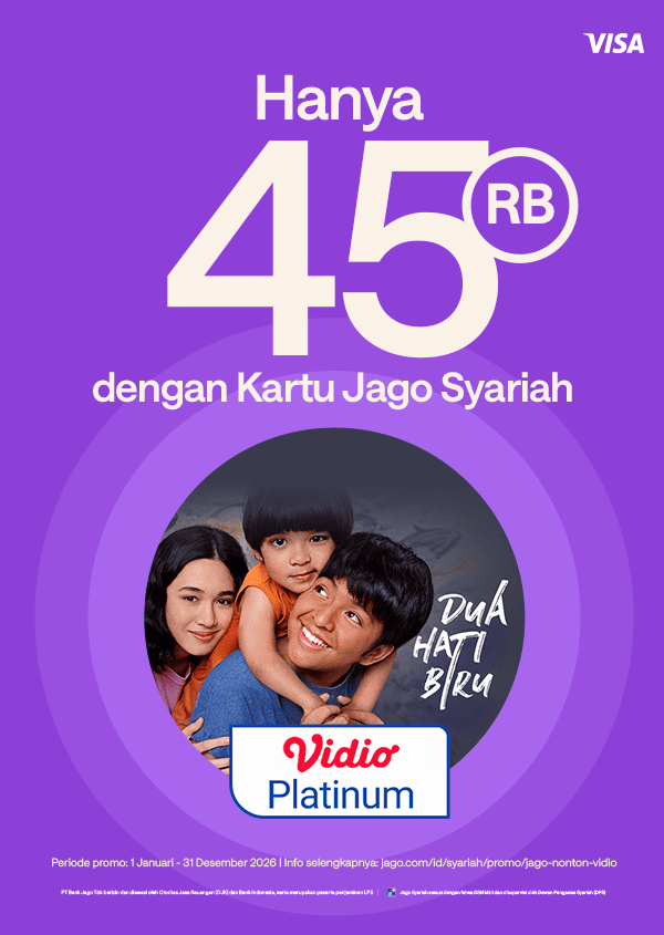 Dapatkan Vidio Premier Platinum dengan harga Rp45.000 hanya untuk pengguna Kartu Debit Jago Visa