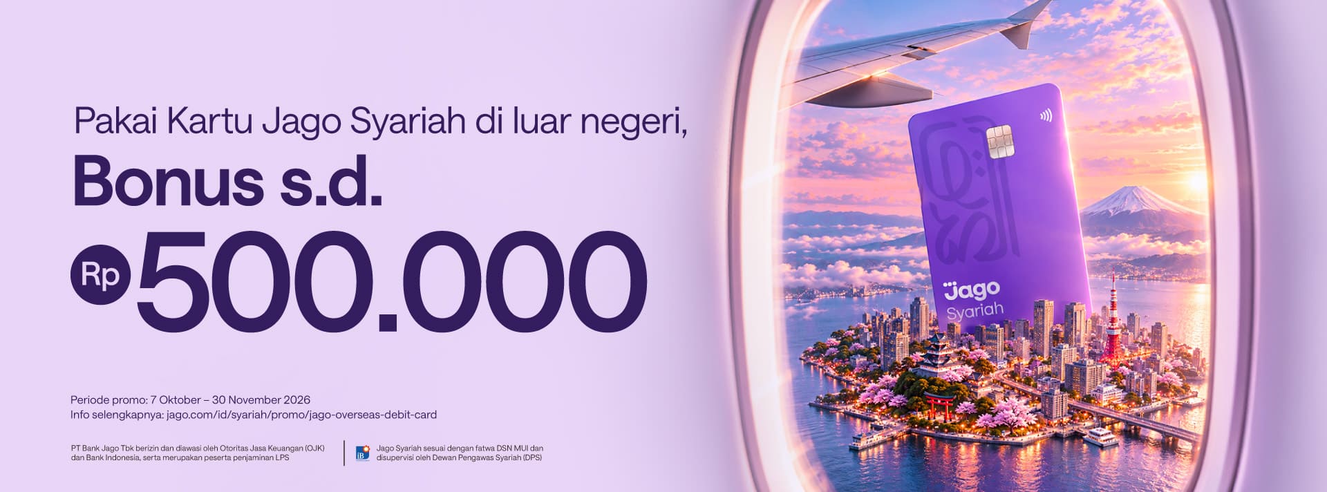 Transaksi di luar negeri jadi makin murah! Bonus s.d. 500 ribu dengan Kartu Jago