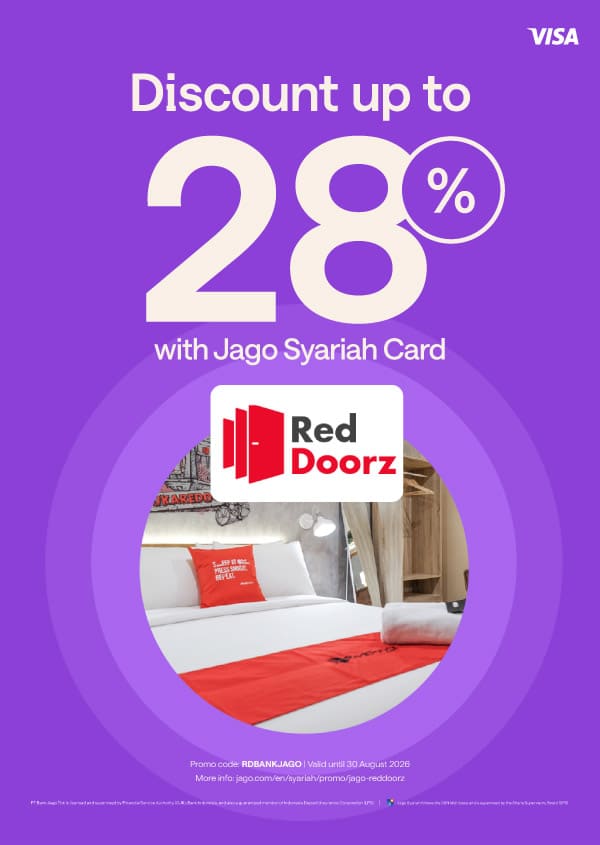 Get cozy stays at a lower price with Jago Visa Debit Card up tp 28% discount!