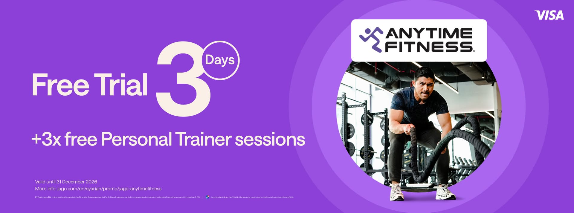 Enjoy a 3-day FREE TRIAL + 3 FREE personal trainer (PT) sessions at Anytime Fitness!