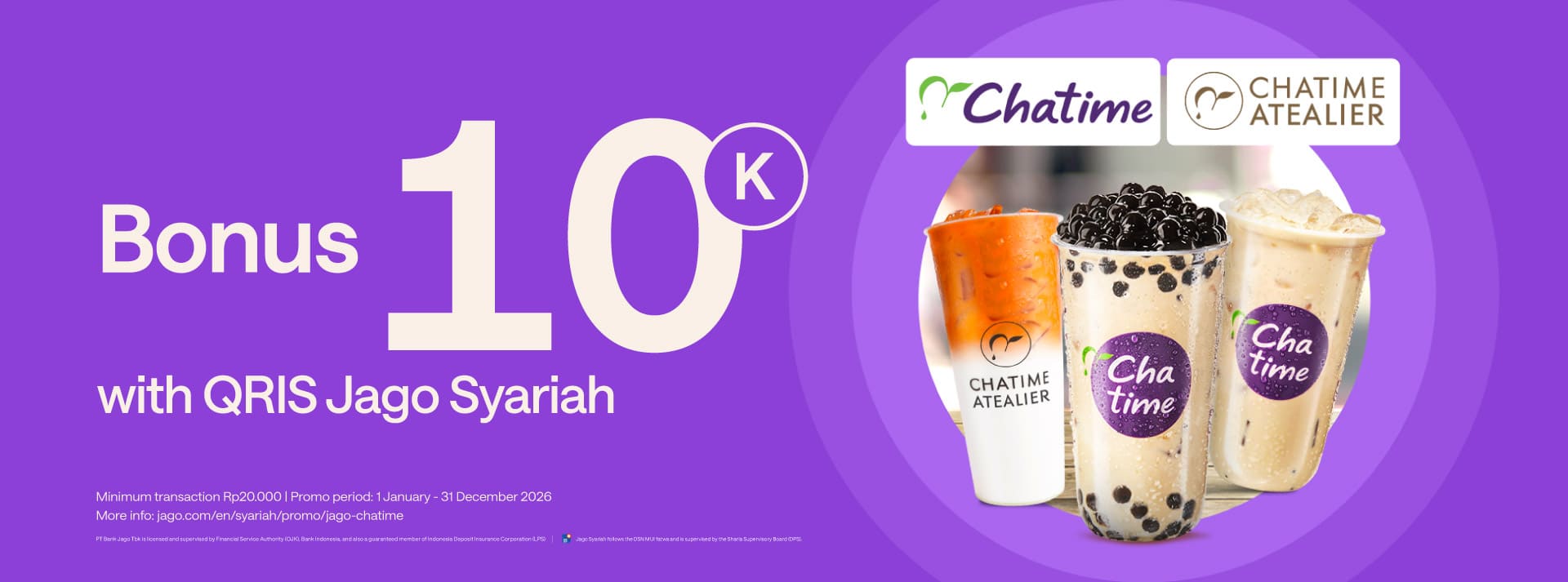 Enjoy a Rp10,000 bonus for bubble tea treats