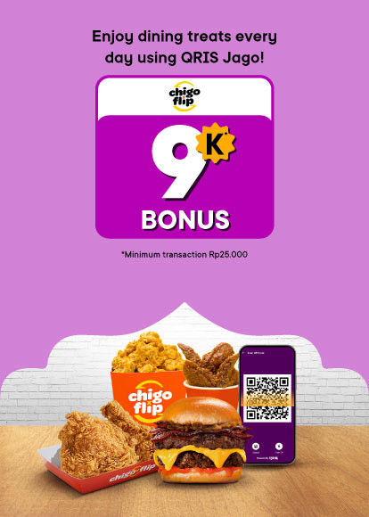 Get meal treats every day with Jago! Rp9,000 cashback exclusive for Jago QRIS users