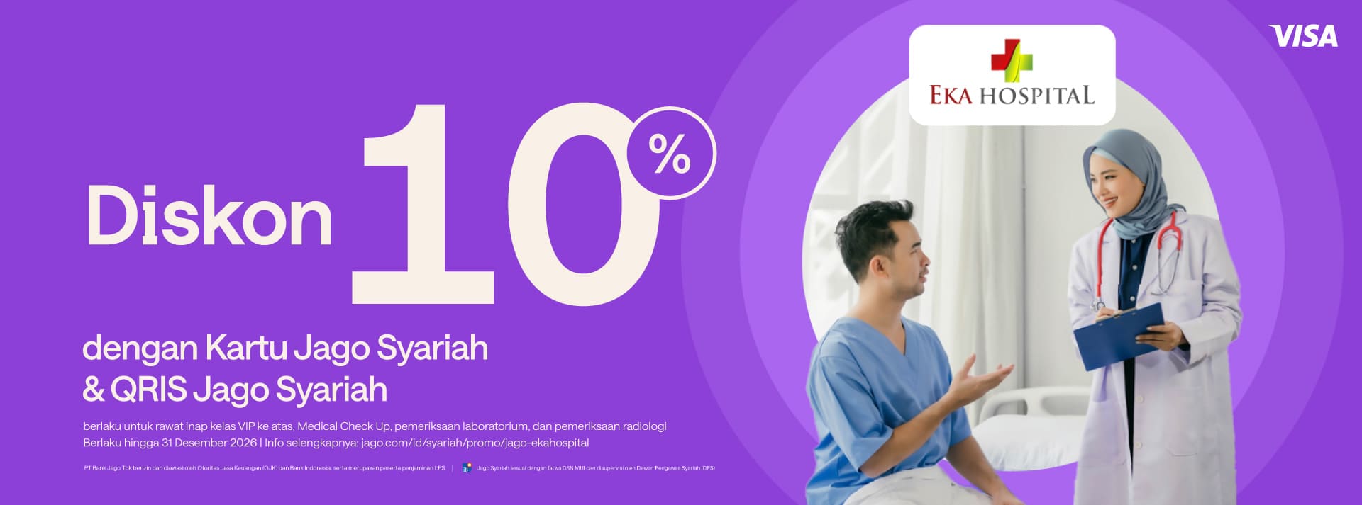 Pelayanan kesehatan lebih hemat pake Kartu Debit Jago Visa Diskon 10%!
