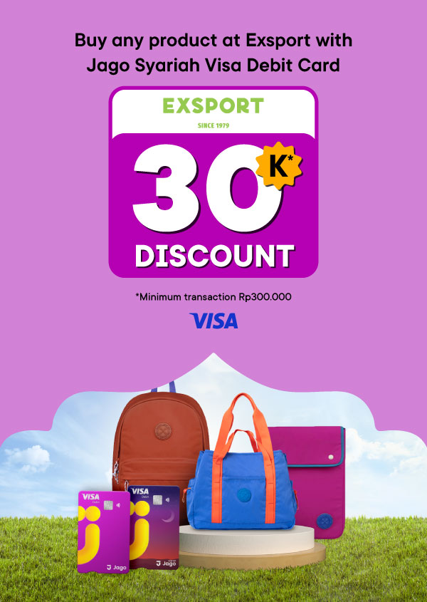 Buy any product at Exsport, get Rp30,000 Discount