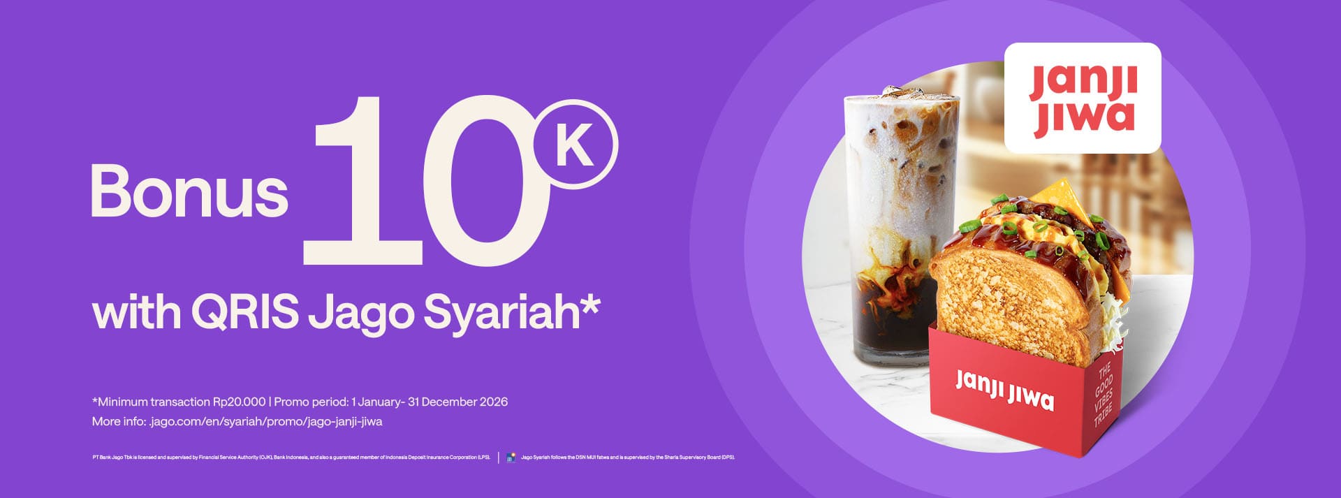 Enjoy your favorite coffee/drink/toast, get a Rp10,000 bonus