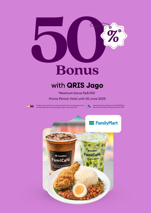 Shop with Jago QRIS, get 50% cashback*