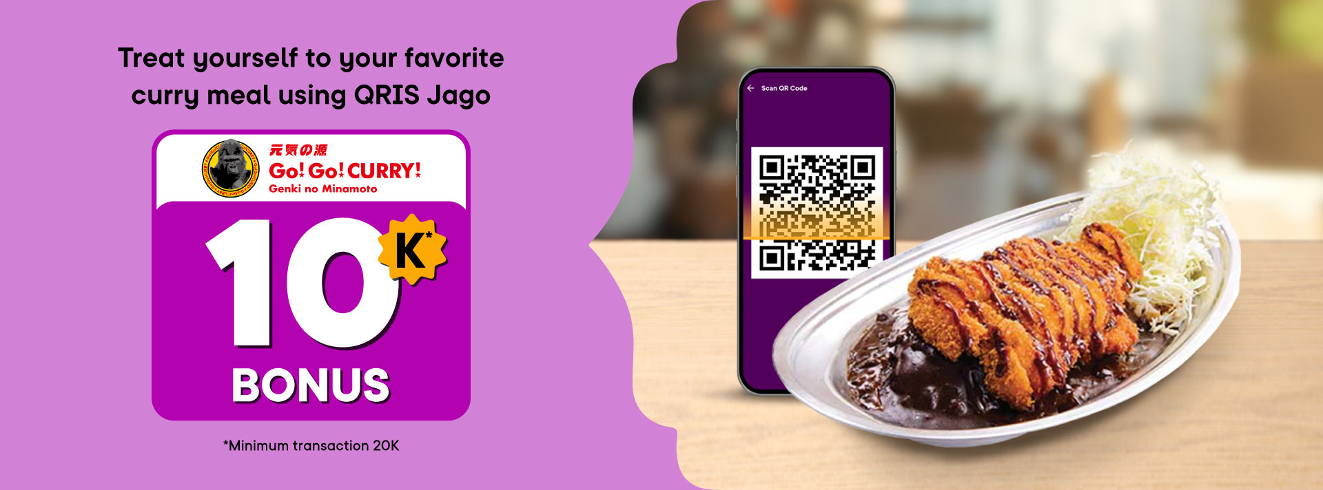 Rp10,000 cashback for curry food using Jago QRIS