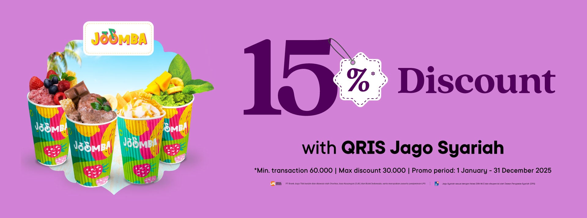 Special price for your smoothies using Jago QRIS