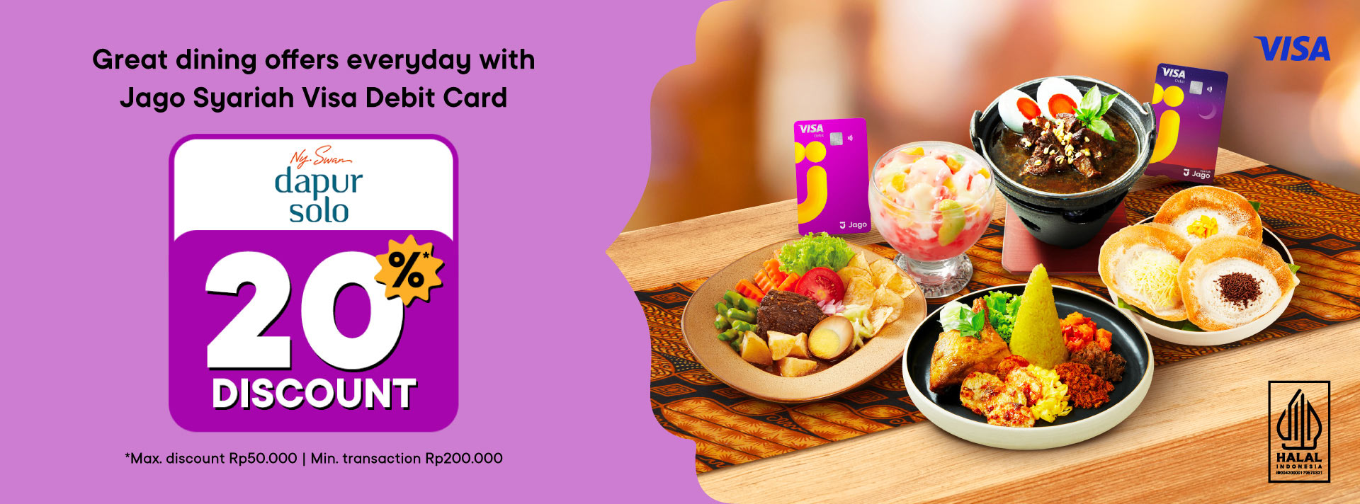20% discount for dining with Jago Visa Debit Card