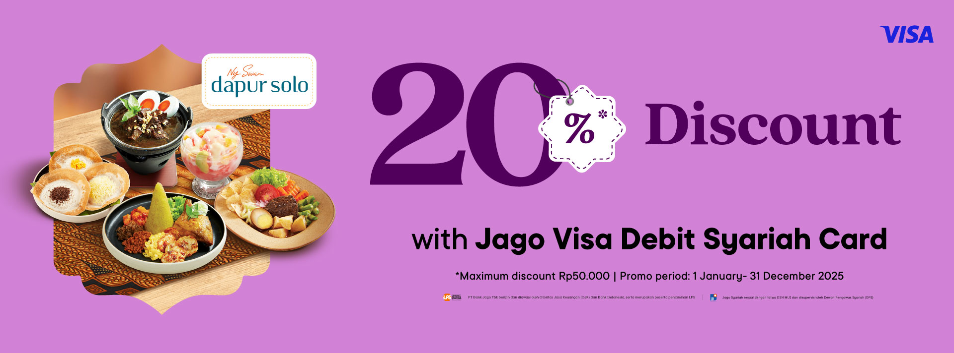 20% discount for dining with Jago Visa Debit Card