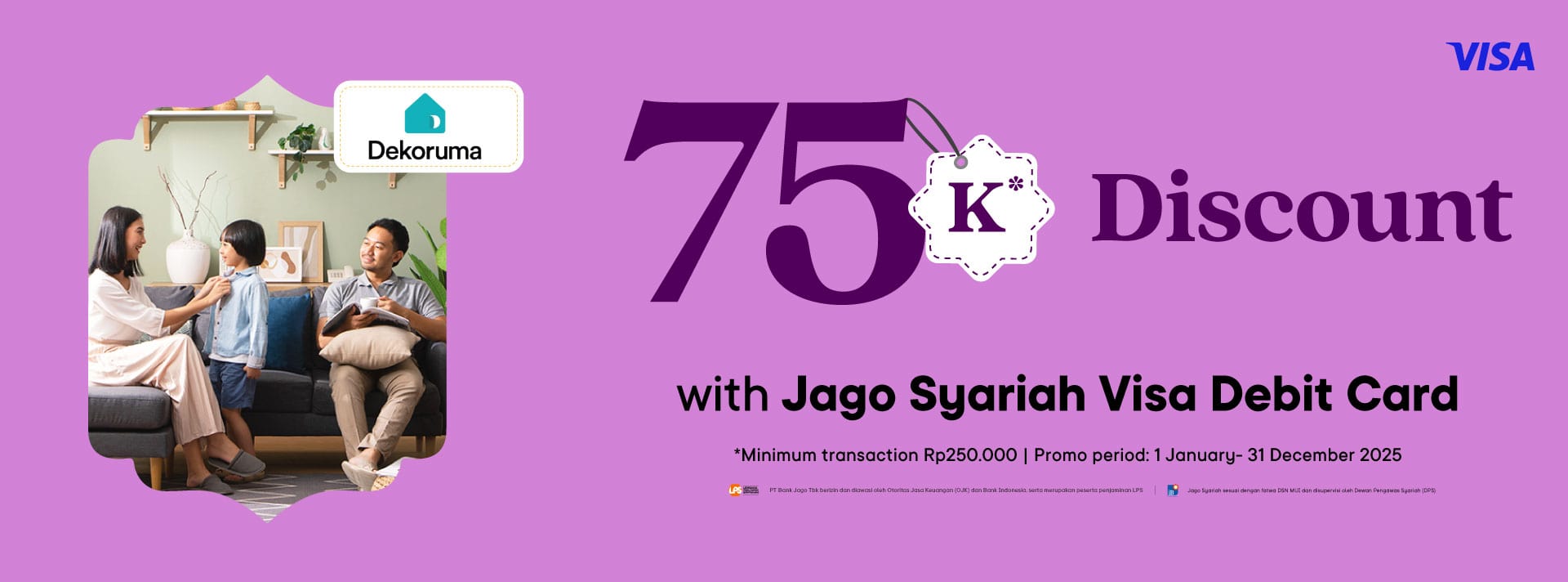 Decorate your house with Jago Visa Debit Card 75k discount