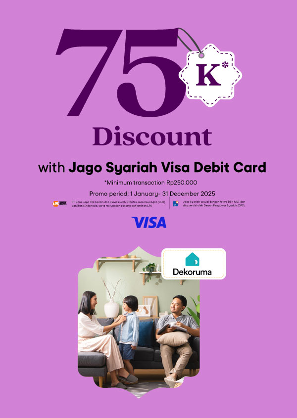Decorate your house with Jago Visa Debit Card 75k discount