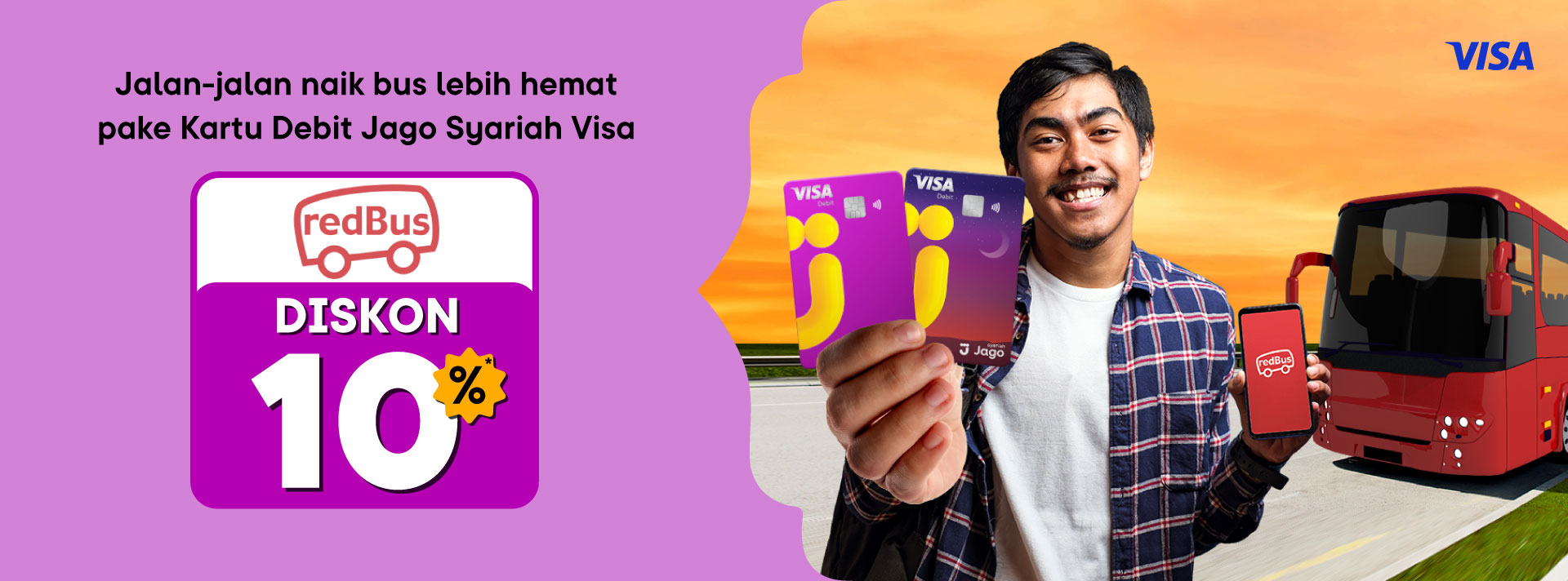 Diskon 50% buat liburan naik bus