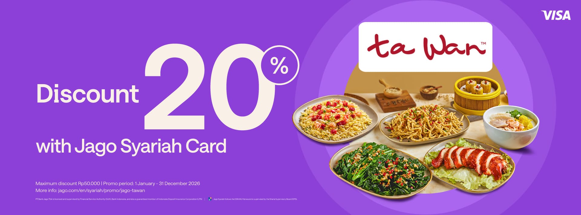 20% discount for dining with Jago Card (Physical)