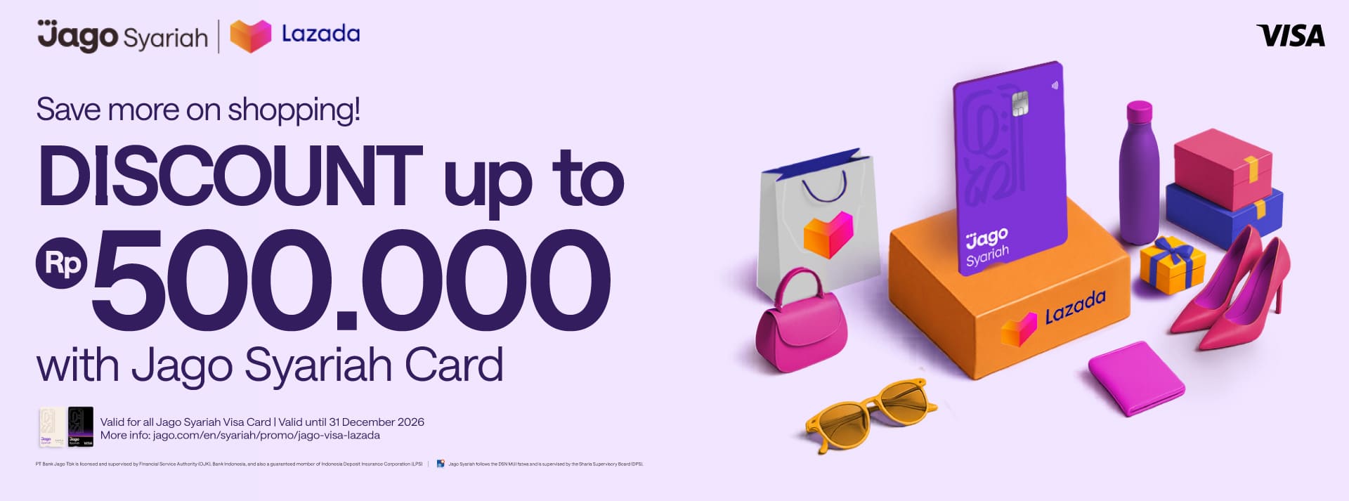 Save more on shopping! Up to 500K bonus with Jago Card.