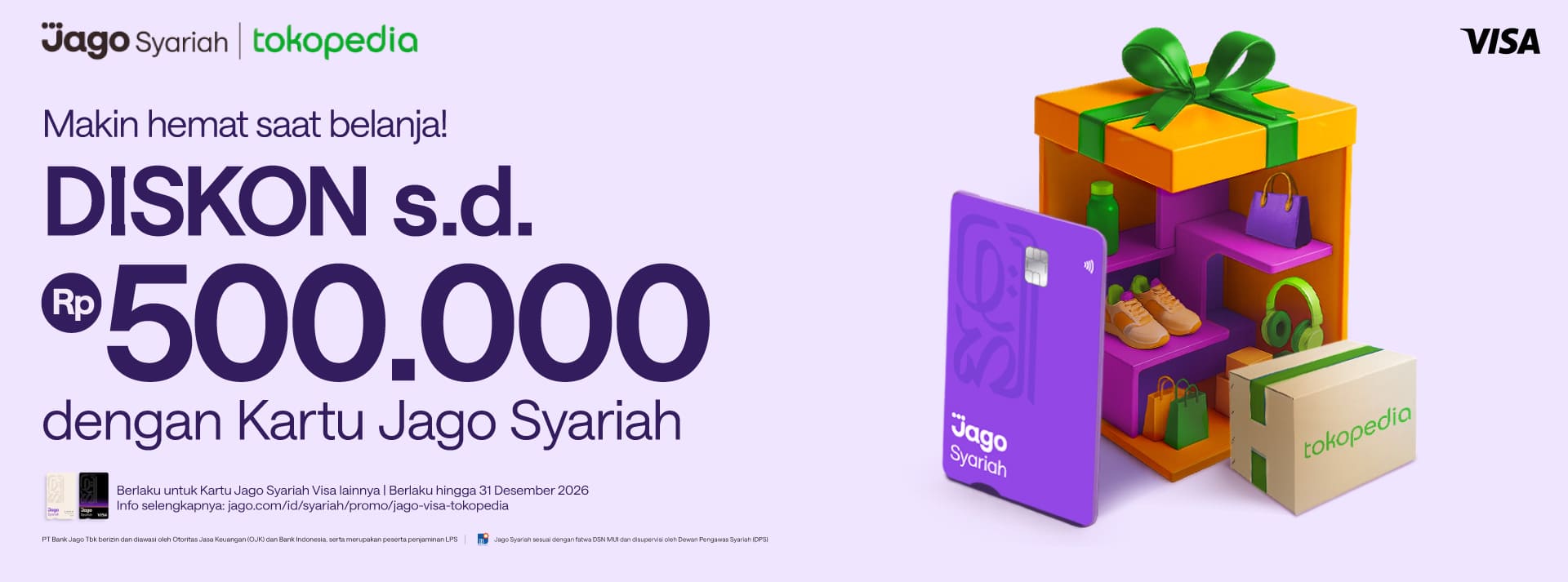 Makin hemat saat belanja! DISKON s.d. Rp500.000 dengan Kartu Jago