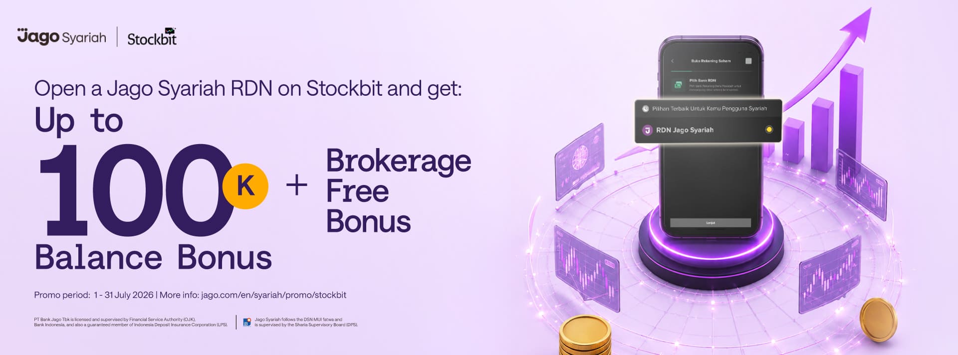 Open Jago RDN on Stockbit in a split hours! Get 30K bonus + bonus fee cashback*