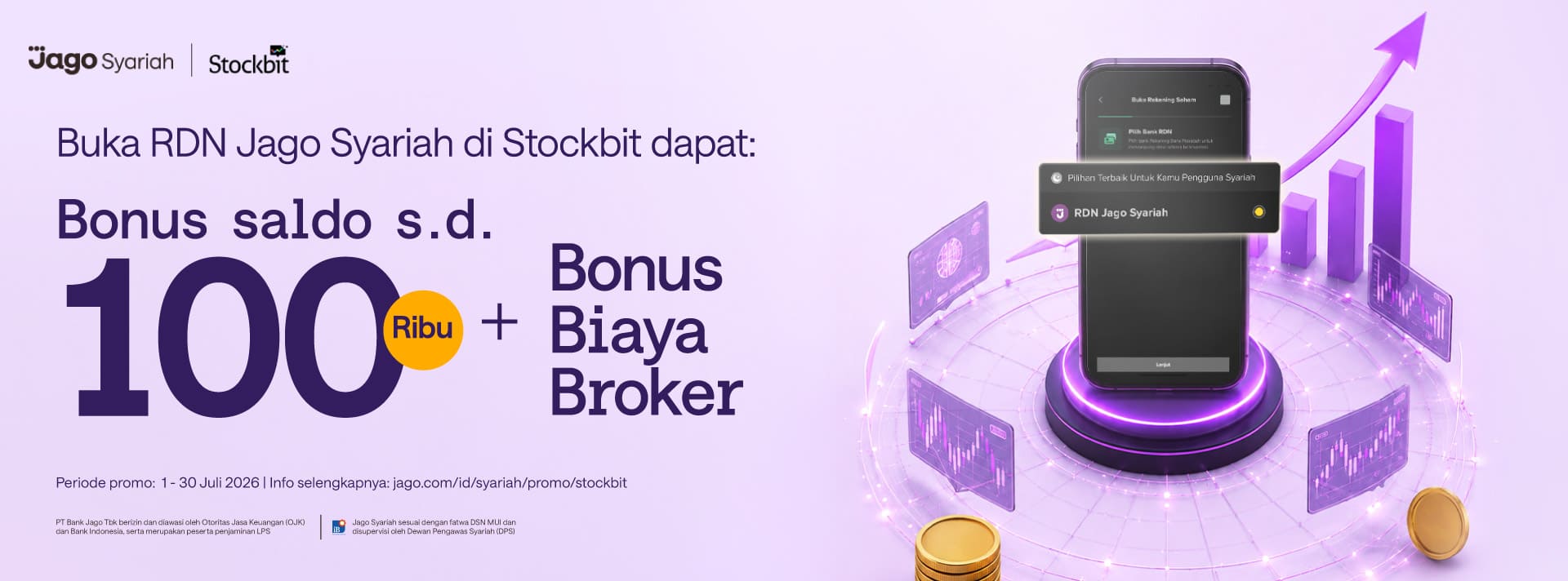 Bikin RDN Jago dari Stockbit dalam hitungan jam! Dapet cashback 30 ribu + cashback biaya broker*