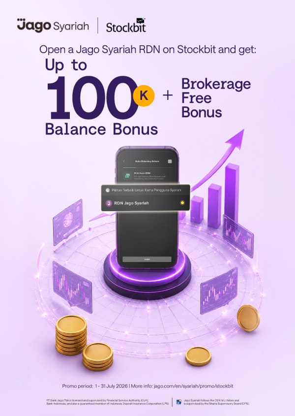 Open Jago RDN on Stockbit in a split hours! Get 30K bonus + bonus fee cashback*