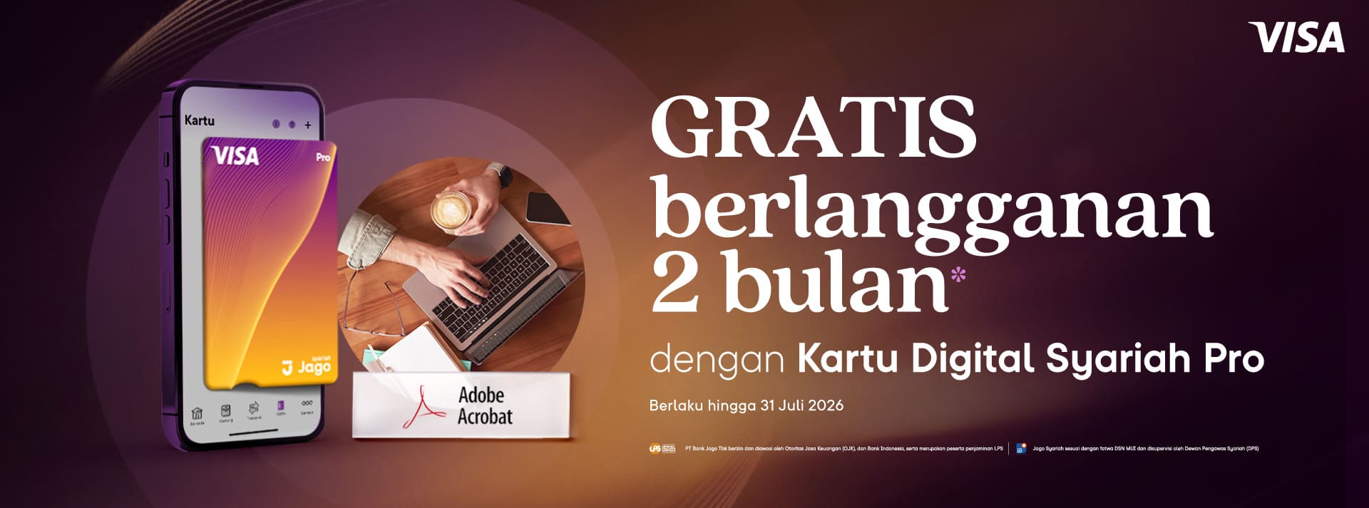 Bonus 2 bulan gratis Adobe Acrobat Pro dengan Kartu Digital Jago Pro