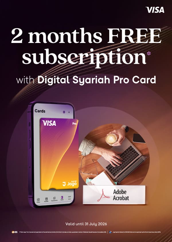 Get 2 months of Adobe Acrobat Pro free with a Jago Digital Pro Card