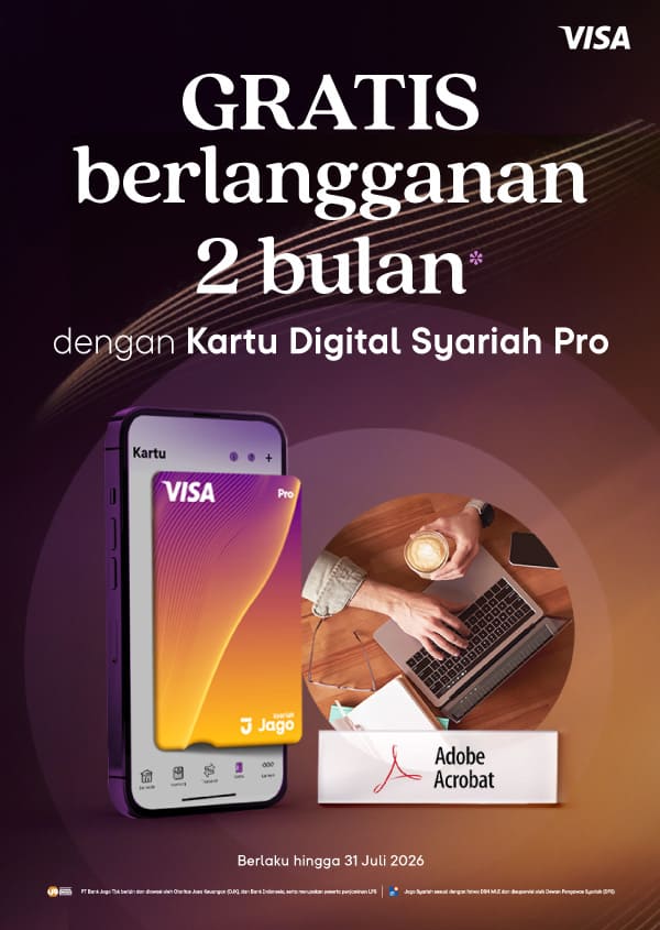 Bonus 2 bulan gratis Adobe Acrobat Pro dengan Kartu Digital Jago Pro