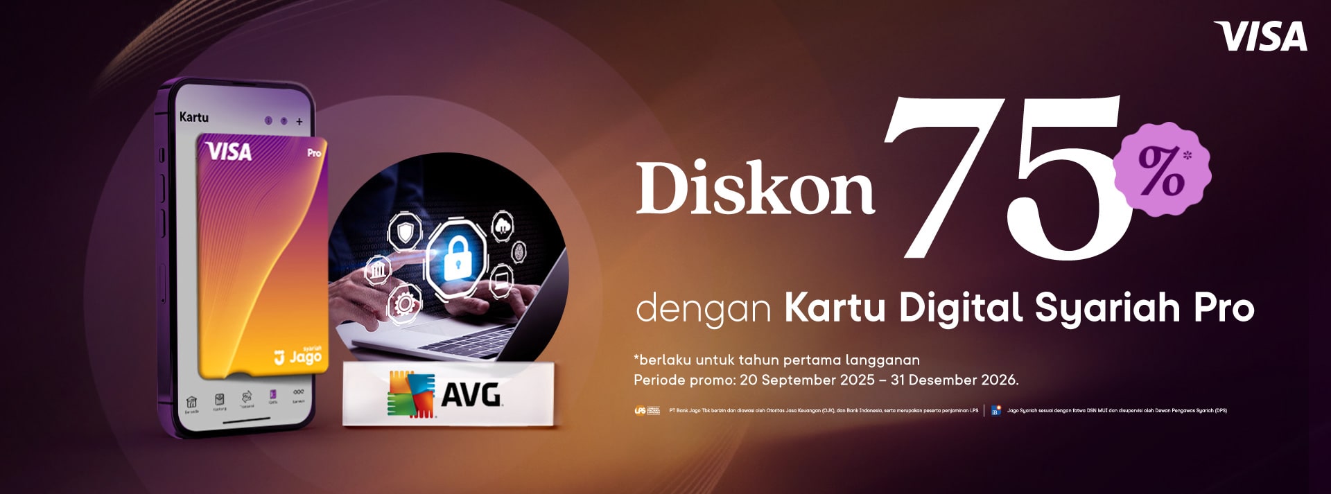 Diskon 75% untuk Produk AVG Security dengan Kartu Digital Pro!