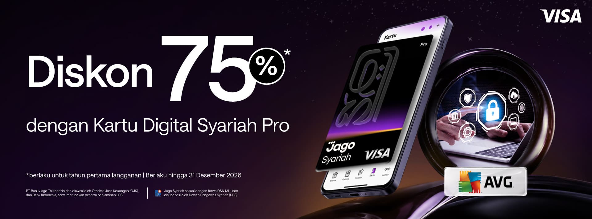 Diskon 75% untuk Produk AVG Security dengan Kartu Digital Pro!