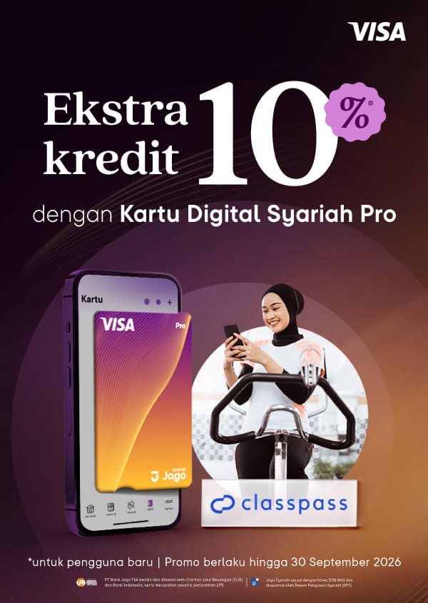 Tambahan Kredit 10% saat berlangganan ClassPass dengan Kartu Digital Pro!