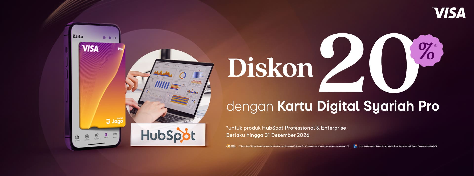 Diskon 20% untuk Produk HubSpot Professional & Enterprise menggunakan Kartu Digital Jago Pro