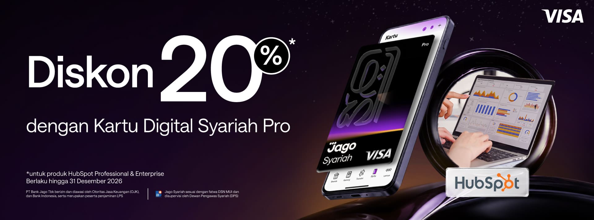 Diskon 20% untuk Produk HubSpot Professional & Enterprise menggunakan Kartu Digital Jago Pro