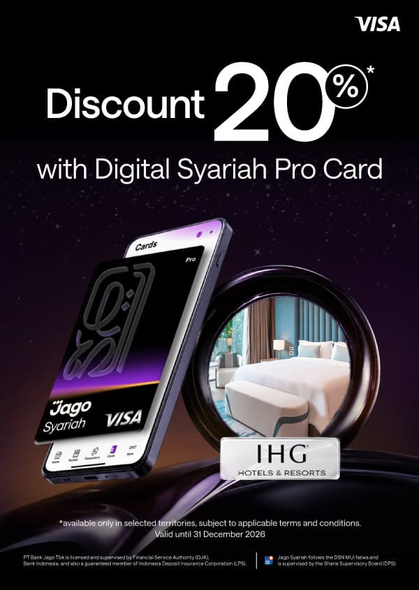 Get up to 20% off stays at IHG when using the Jago Digital Pro Card