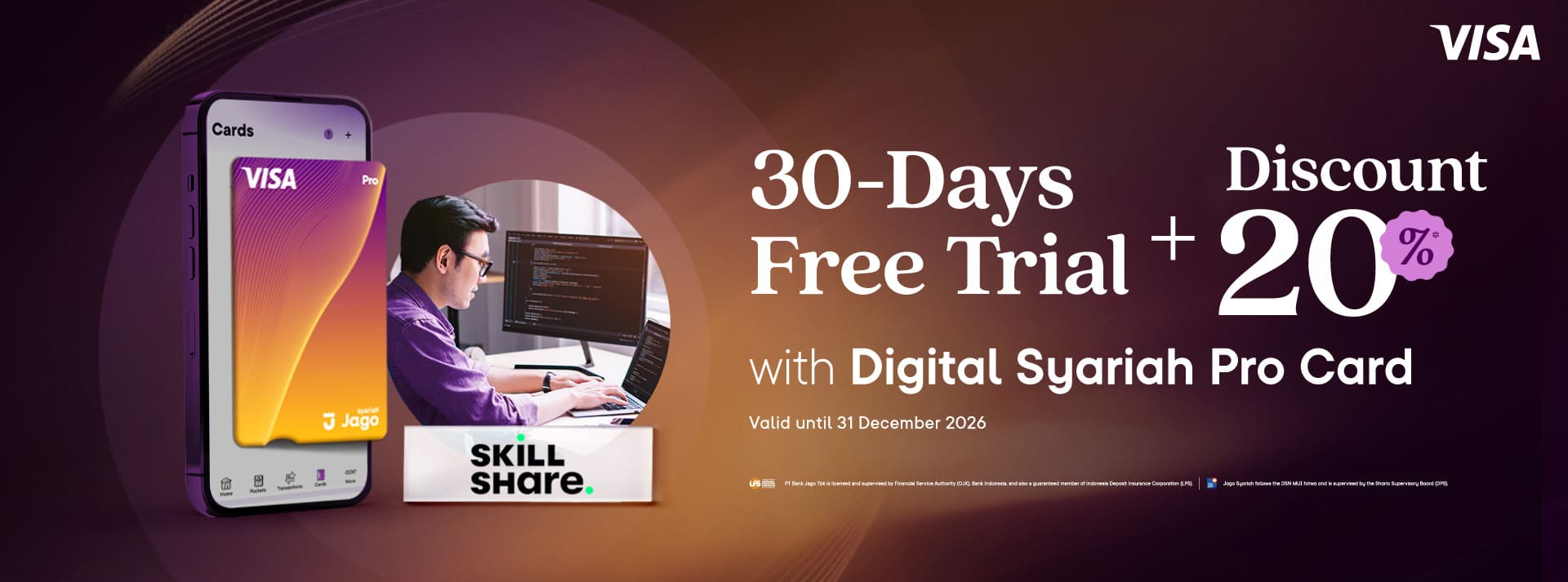 30-Day Free Trial + 20% Off Annual Plan when using the Jago Digital Pro Card