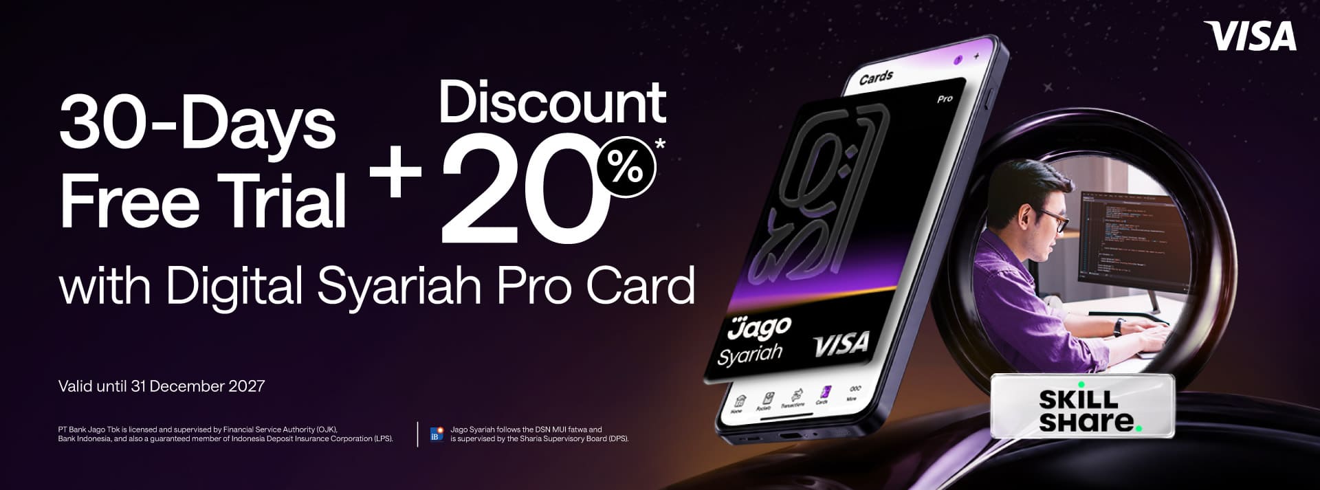 30-Day Free Trial + 20% Off Annual Plan when using the Jago Digital Pro Card